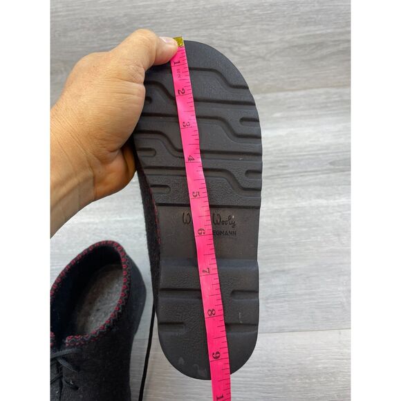 Wild' n Wooly by Stegmann Women's Oxford Ankle Lace Up Pure Wool 6 Black Shoes - Picture 9 of 10